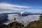 The beautiful mountaintop and crater of mount Bromo with sumeru in Indonesia that still active