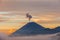 The beautiful mountaintop and crater of mount Bromo with sumeru in Indonesia that still active