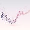 Beautiful musical notes wave background design