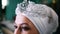 Beautiful muslim bride wearing a turban with the tiara