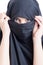 Beautiful muslim woman wearing burka