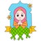 Beautiful Muslim women wearing hijabs welcome the month of Ramadan worship. doodle icon image kawaii