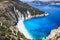 The beautiful Myrtos beach on the island of Kefalonia