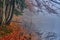 A beautiful mysterious view of Duszatynskie Lakes - two landslide lakes, near the village of Duszatyn, one of the major natural