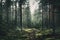 Beautiful mystical forest and sunbeam - Fantasy Wood