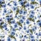 Beautiful n pattern with blue flowers on white fon1