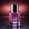 Beautiful nail polish bottle on a dark background. Pink nail polish