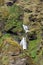 Beautiful Nameless waterfall in vicinities of Vic in Iceland