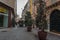 Beautiful narrow alley in the center of Brescia city