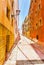 Beautiful narrow alley in the old town of spain, watercolor pain