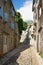 Beautiful narrow cobblestone street. Montenegro, town of Risan