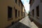 Beautiful narrow street of Rothenburg in Tauber, Germany