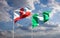 Beautiful national state flags of Gibraltar and Nigeria