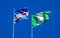 Beautiful national state flags of Nigeria and Cape Verde
