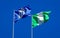 Beautiful national state flags of Northern Mariana Islands and Nigeria
