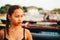 Beautiful native Asian girl on the beach, Girl during the summer on the local beach island