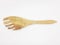 Beautiful Natural Brown Wooden Spoon in White Isolation Background 02