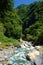 Beautiful natural canyon and turquoise stream hiking trail in Taroko National Park, Hualien, Taiwan