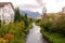 A beautiful natural creek in suburban area of Vaduz, the capital city of Liechtenstein
