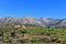 Beautiful natural landscape with Demeter temple under mountains