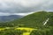 Beautiful natural landscape of Hordaland county viewed from the Oslo-Bergen train in Norway