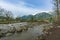 Beautiful natural Lidder river stream  from the Himalayas mountain passing village of Lalipora Pahalgam, Kashmir,