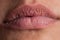 Beautiful natural lips of an adult woman