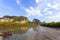 Beautiful natural scenery river in mangrove forest and high mountains in phang nga province Thailand