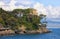 Beautiful natural view of a bay near Portofino and Santa Margherita Ligure.