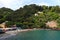 Beautiful natural view of a bay near Portofino and Santa Margherita Ligure.