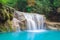 Beautiful natural waterfall Erawan National Park Attractions in Thailand