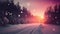 Beautiful natural winter defocused blurry background image with forest. Generate Ai.