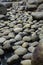 Beautiful naturally rounded stones in the dry pond