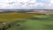 Beautiful nature, aerial drone forward motion wide view on rural countryside