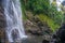Beautiful nature background with tropical rainforest and waterfall