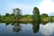 Beautiful nature landscape, lake water and reflection, India