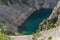 Beautiful nature and landscape photo of Blue Lake Imotski Croatia