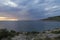 Beautiful nature and landscape photo of Dalmatian coast at evening