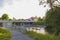 Beautiful nature landscape view.  Canoe boat moving  along river on beautiful summer day. Sweden.