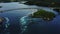 Beautiful Nature Norway natural landscape. Whirlpools of the maelstrom of Saltstraumen, Nordland, Norway