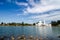 Beautiful nature and reflection on water, most iconic floating mosque