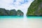 beautiful nature scenic landscape famous landmark beach Maya bay Krabi, Tourism destination Popular travel place for summer