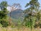 Beautiful nature view greenery mountain blue sky clouds from india