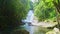 Beautiful nature waterfall in the rainforest Amazing abundant forest trees