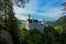 Beautiful Neuschwanstein castle and a very blue sky