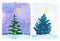 Beautiful New year tree in the winter forest - watercolor