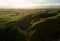 Beautiful New Zealand Hills At Sunset, Aerial Martinborough