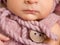 Beautiful newborn baby closeup