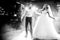 Beautiful newlywed couple first dance at wedding