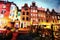 Beautiful night in Amsterdam. illumination of buildings an